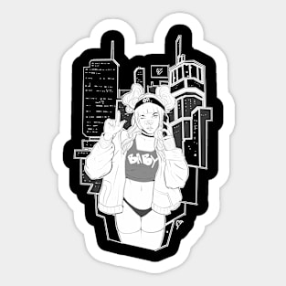 Urban girl woman city Sticker